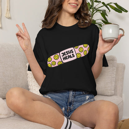 Jesus Heals Bandage T-Shirt — Christian Faith Graphic Tee