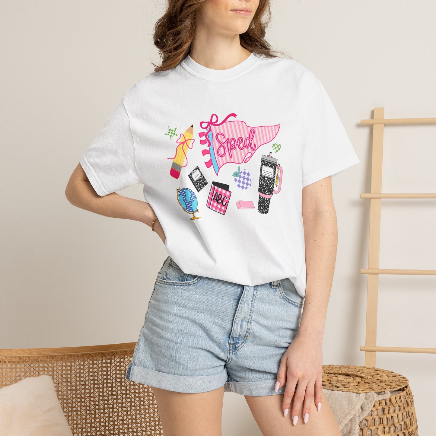 Retro Tech Collage T-Shirt — 'Speed' Graphic Tee for 90s Nostalgia