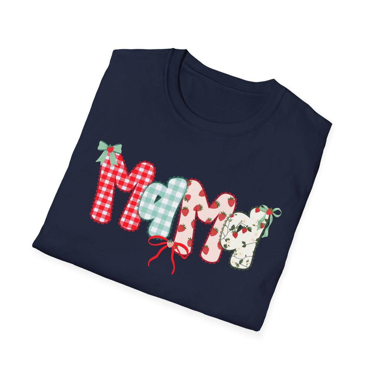 Mama Patterned Patchwork T-Shirt — Floral & Gingham "Mama" Design, Cute Mother's Day Gift