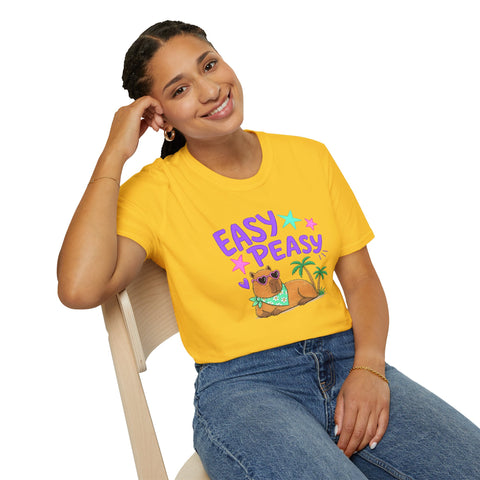 Easy Peasy Dog Tee — Relaxed Hawaiian Corgi T-Shirt