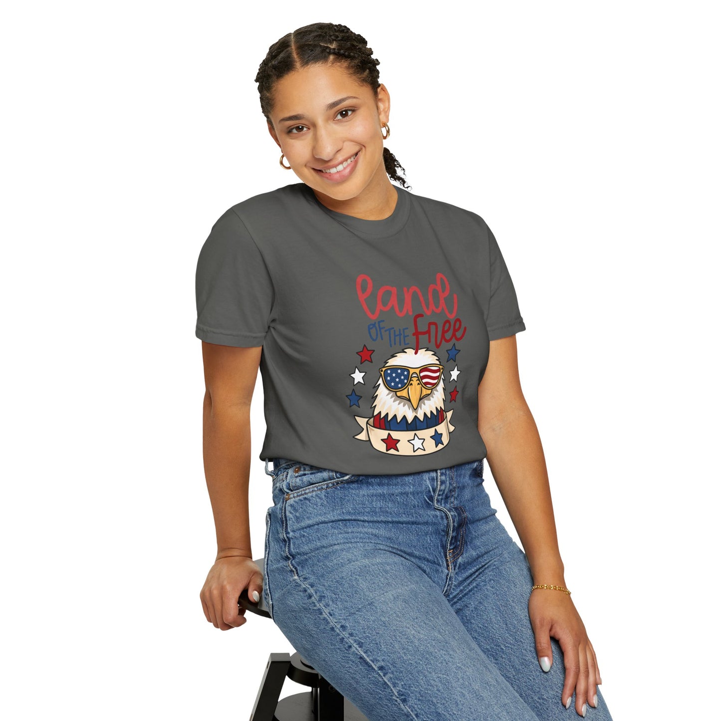 Land of the Free Eagle T-Shirt — Patriotic 4th of July American Flag Design
