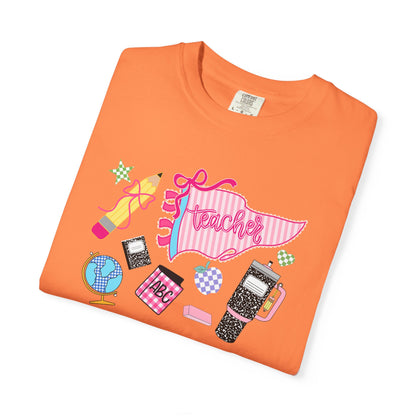 Teacher Essentials T-Shirt — Fun School Supplies Graphic