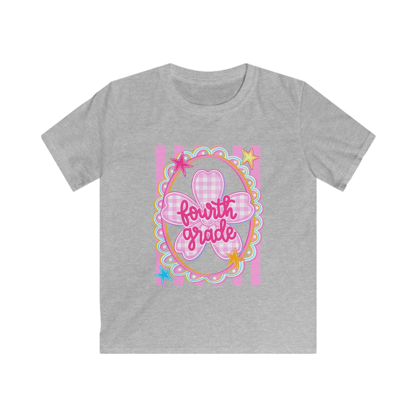 Fourth Grade Kids Tee — Cute Pink School Shirt for Back to School
