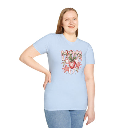 Strawberry Vibes T-Shirt — Retro Stars & Heart Graphic