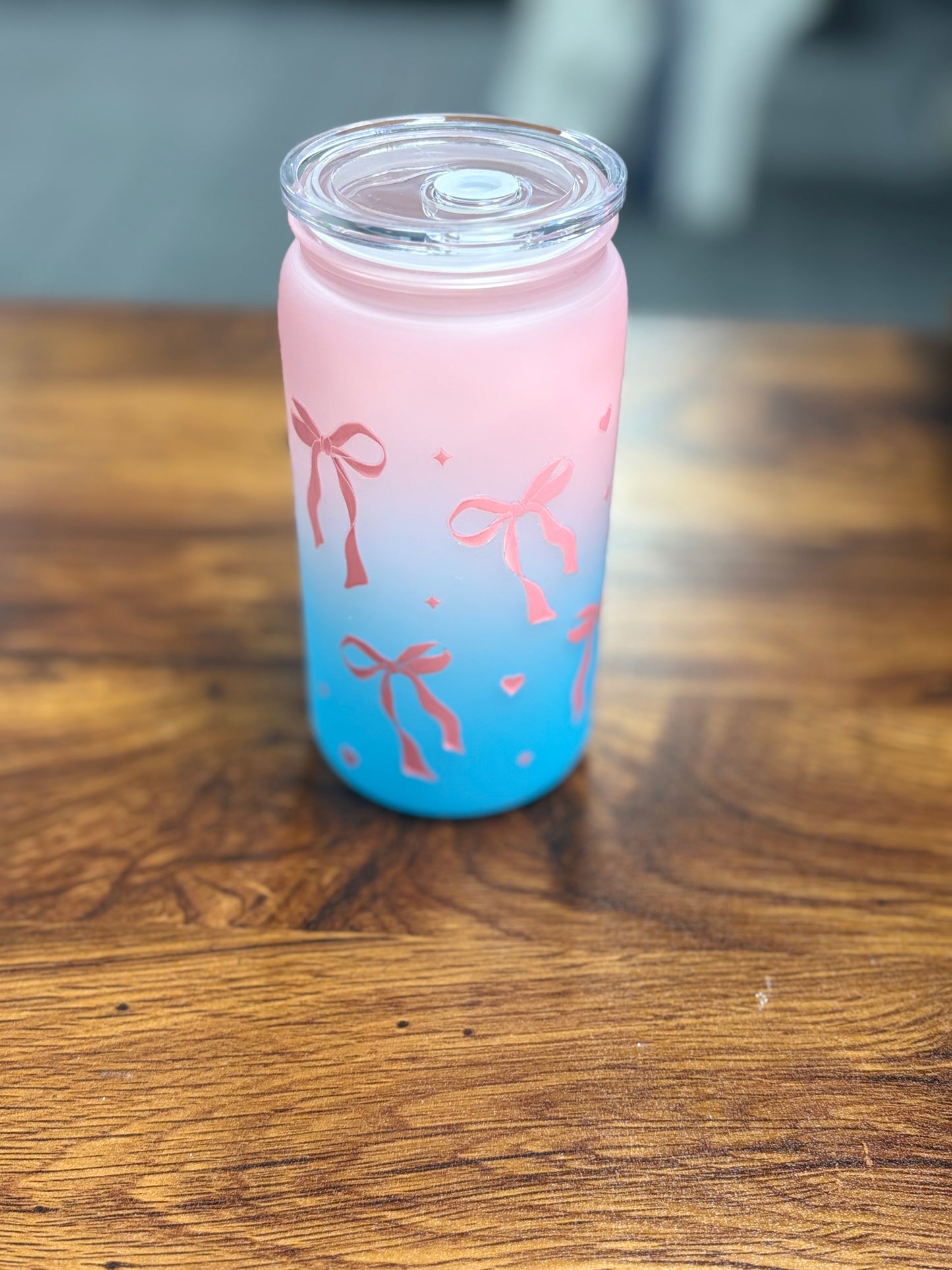 Pink bows 16oz tumbler