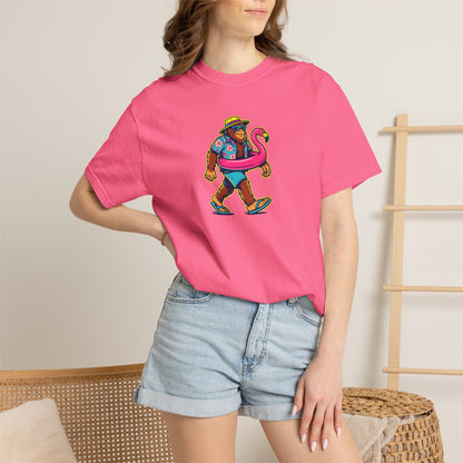 Vacation Bear T-Shirt — Tropical Bear with Flamingo Float Graphic
