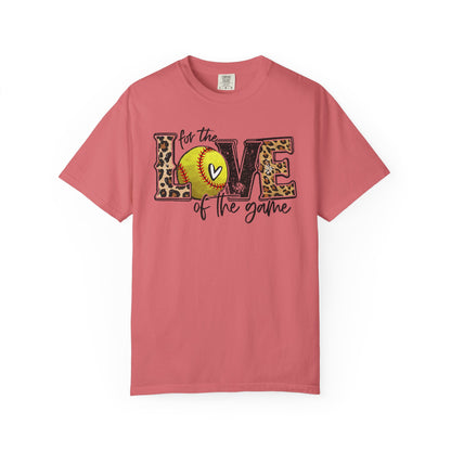 Love of the Game Softball T-Shirt — Leopard Print Tennis Ball Design