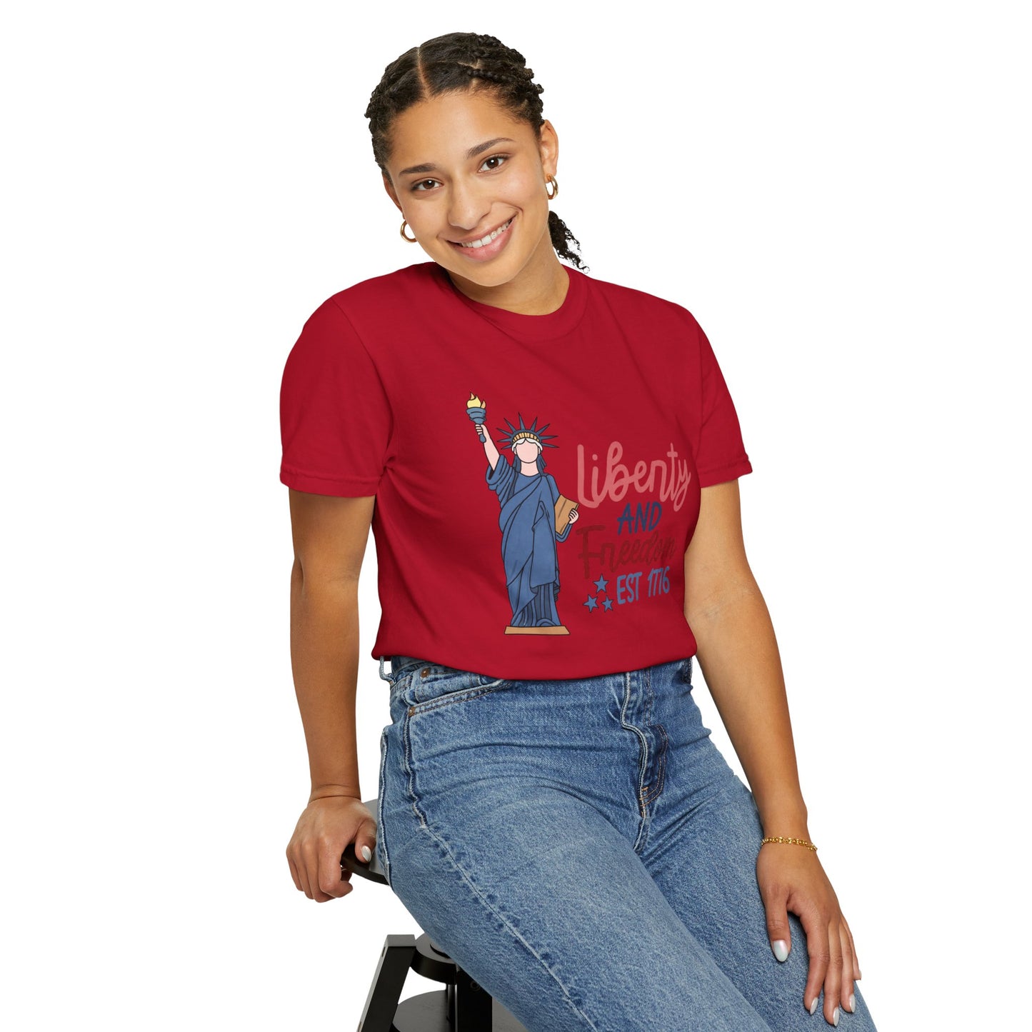 Liberty and Freedom T-Shirt — Statue of Liberty EST 1776 Patriotic Tee