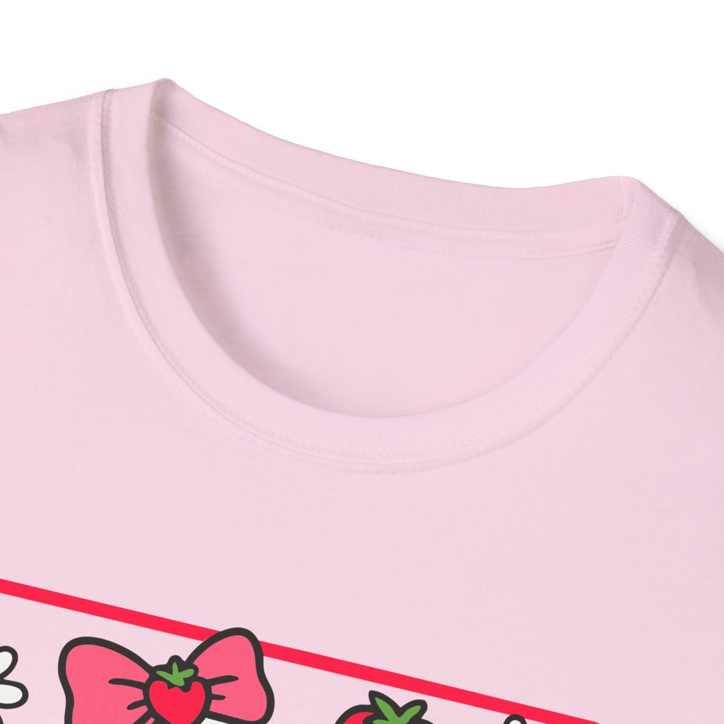 Cute Goose on Scooter T‑Shirt — Strawberry & Bow Graphic Tee
