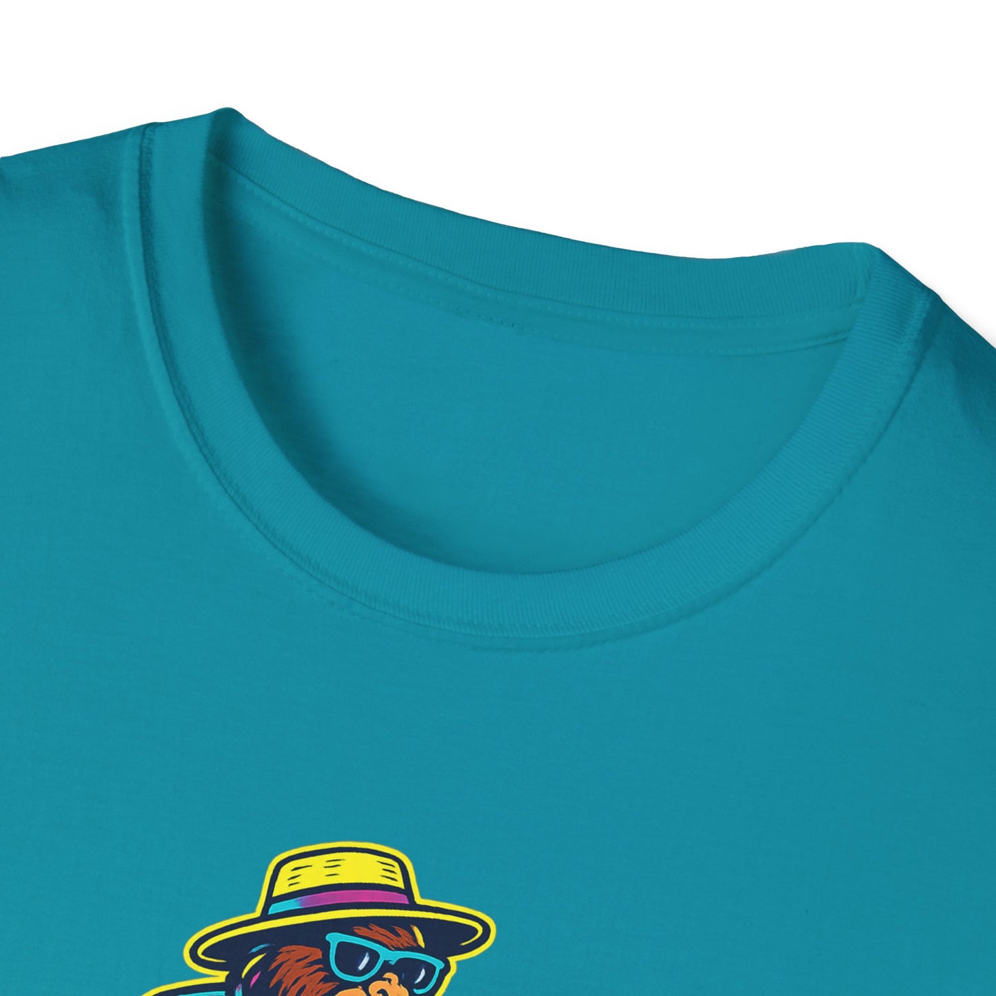 Beach Vacation Bigfoot Tee — Funny Sasquatch with Flamingo Float Shirt