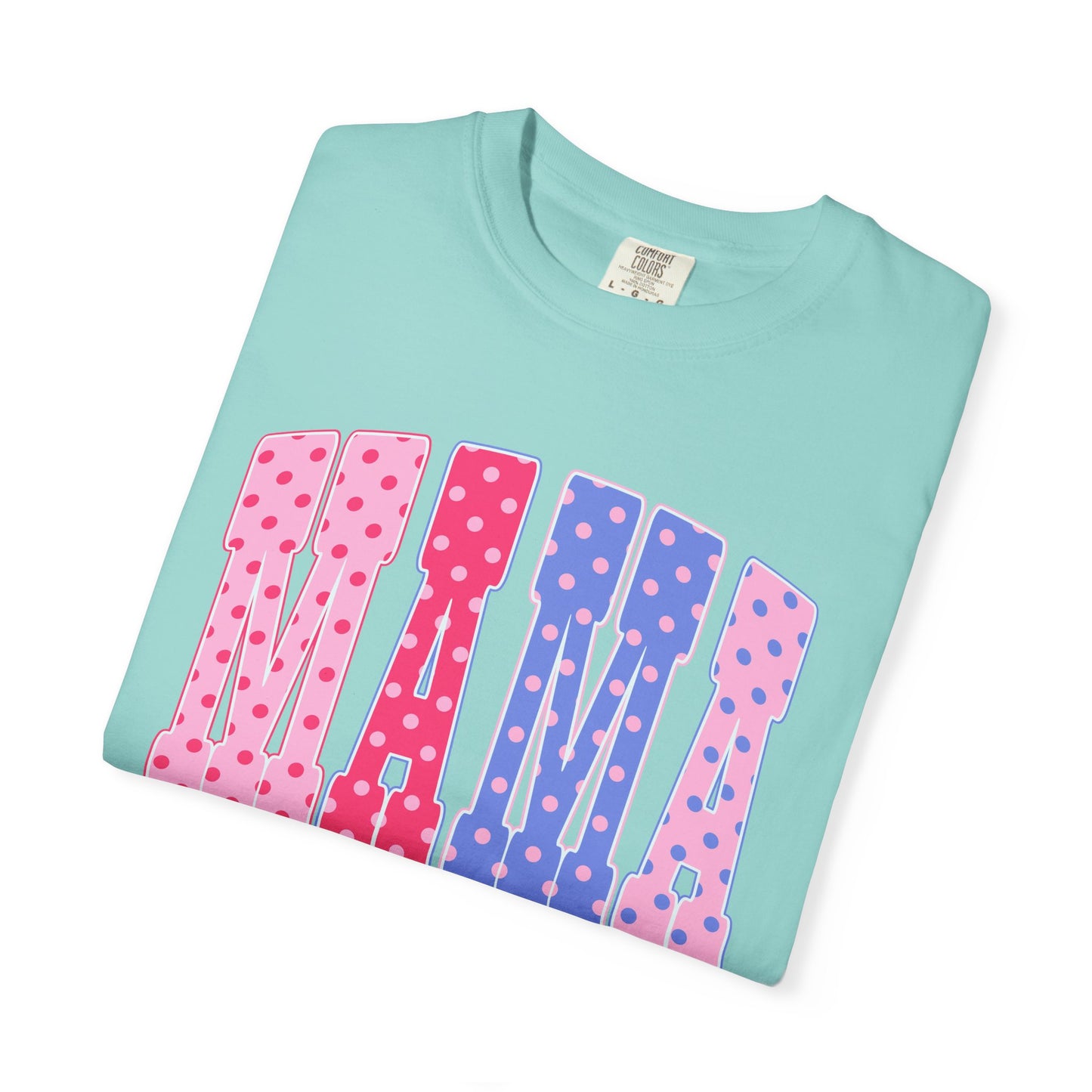 Mama Polka Dot Graphic T-Shirt — Pink & Purple Retro Mother's Day Tee