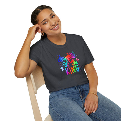 Daughter of the King Rainbow T-Shirt — Christian Faith Graphic Tee for Girls