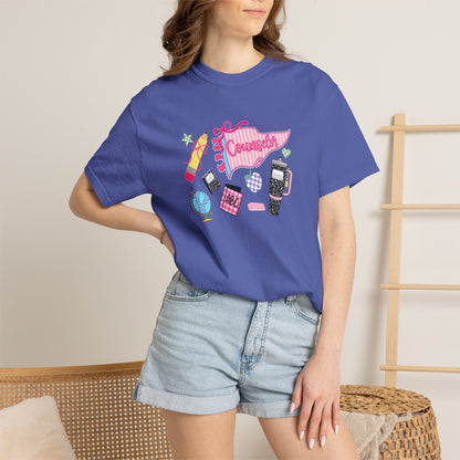 Retro Teen Essentials Graphic T-Shirt — 'Cassette' Collage Design
