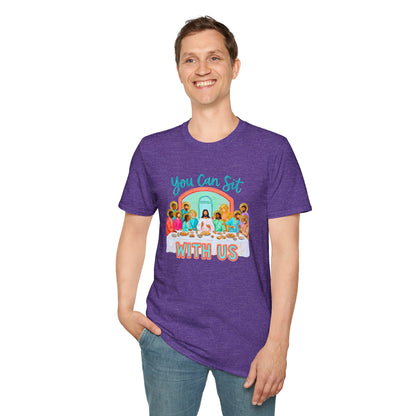 You Can Sit With Us T-Shirt — Inclusive Retro Last Supper Graphic Tee