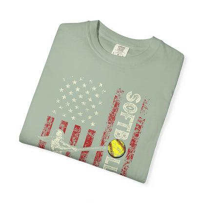 Softball Vintage Flag T-Shirt