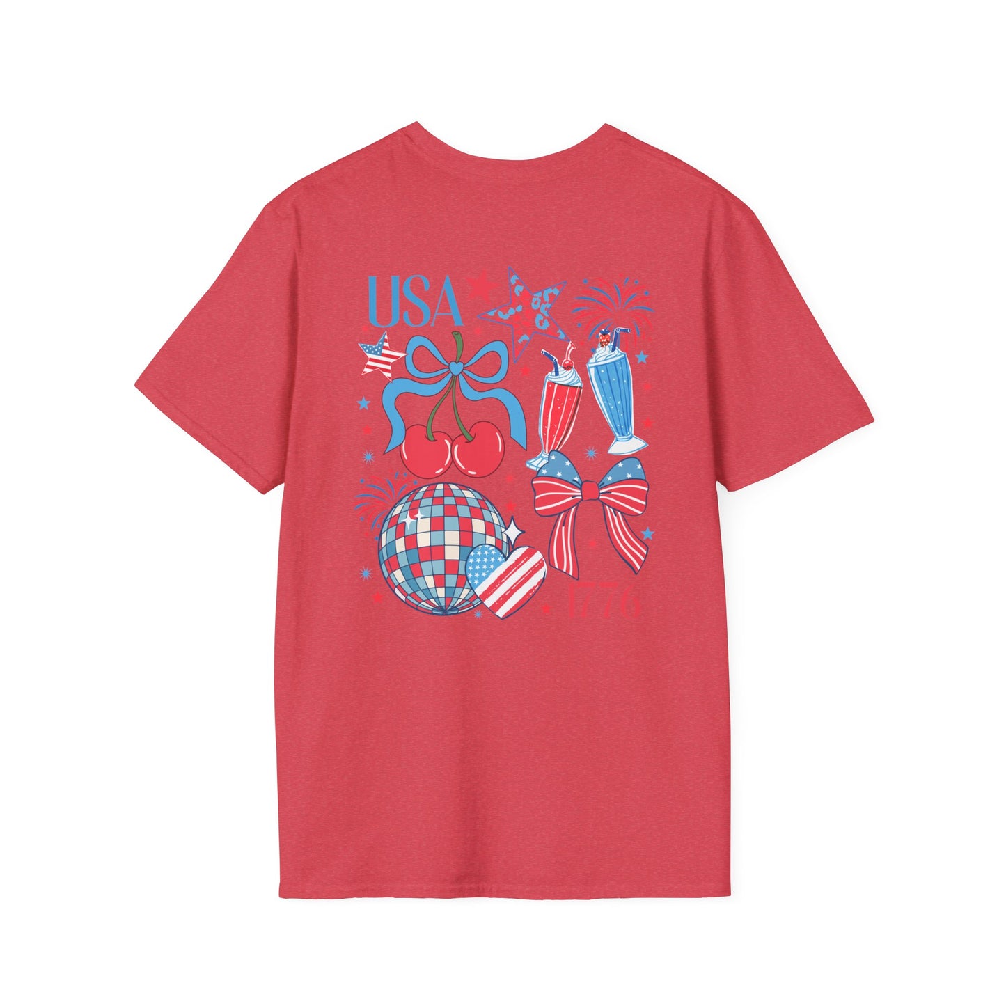 Patriotic Cherry T-Shirt — USA 1776 Fourth of July Graphic Tee