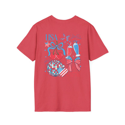 Patriotic Cherry T-Shirt — USA 1776 Fourth of July Graphic Tee