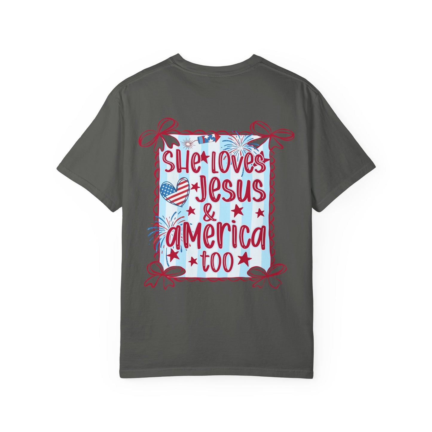 She Loves Jesus & America Too T-Shirt