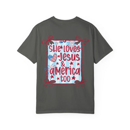 She Loves Jesus & America Too T-Shirt