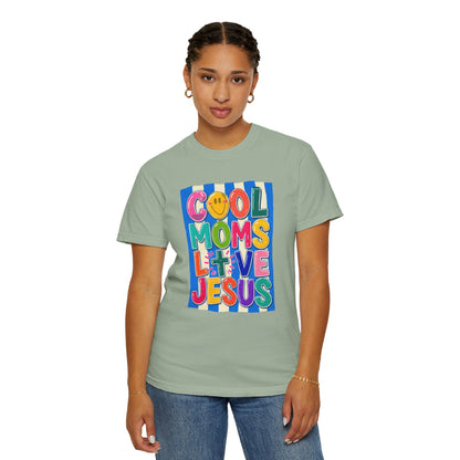Cool Moms Love Jesus T-Shirt — Colorful Retro Christian Graphic Tee