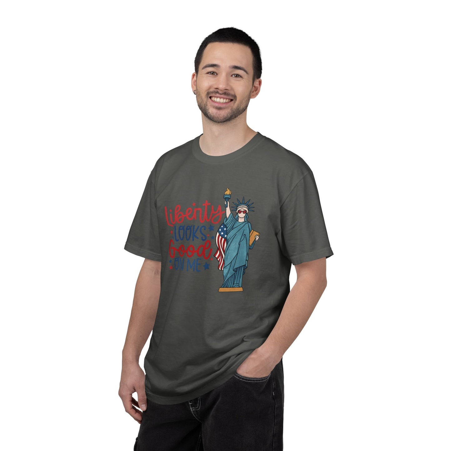 Liberty Looks Good On Me T-Shirt — Statue of Liberty Fourth of July Tee