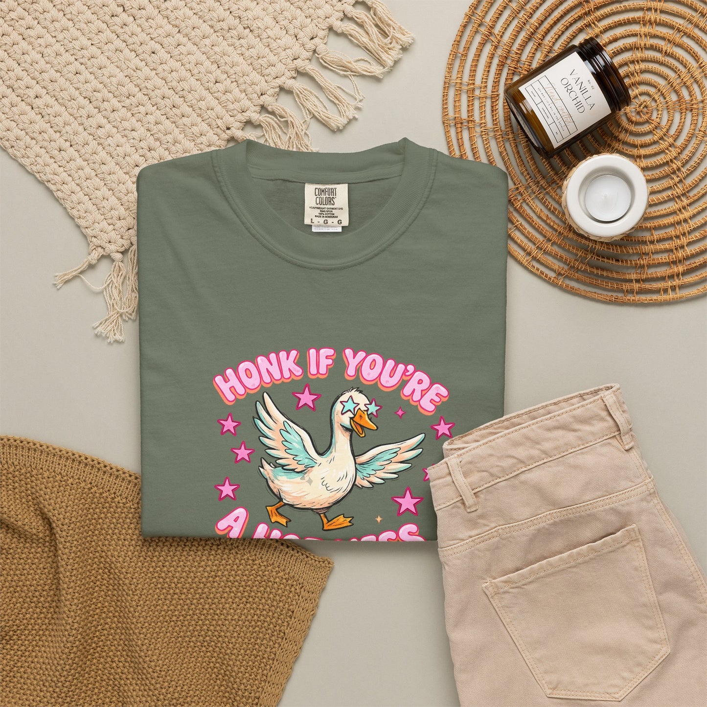 T-Shirt — 'Honk If You're A Hot Mess' Duck Graphic Tee