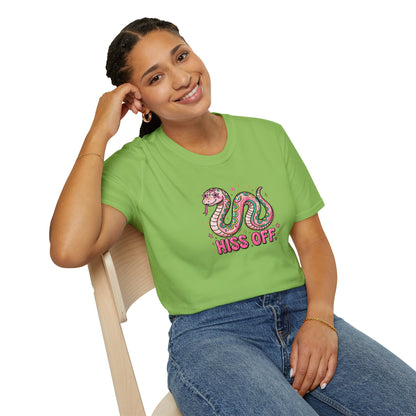 Hiss Off Snake T-Shirt – Cute Pink Cartoon Snake Graphic Tee