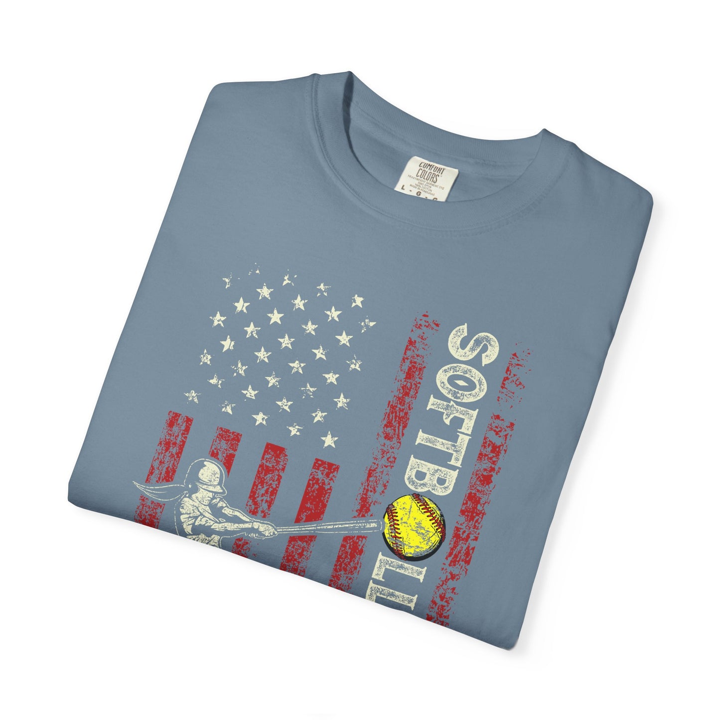 Softball Vintage Flag T-Shirt