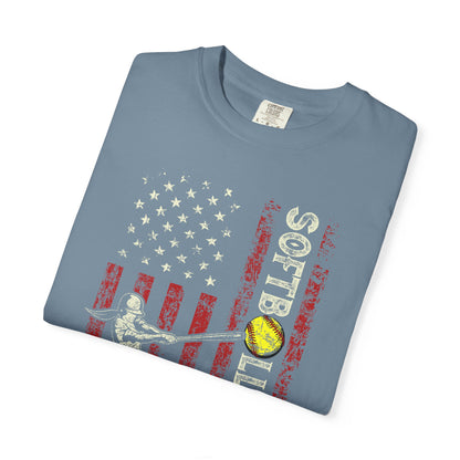Softball Vintage Flag T-Shirt