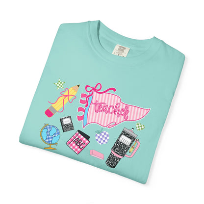 Teacher Essentials T-Shirt — Fun School Supplies Graphic