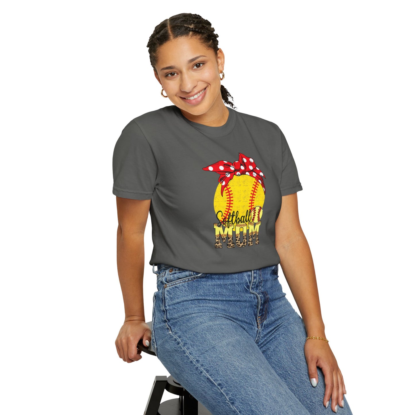 Softball Mom T-Shirt — Vintage Softball Graphic with Bandana Accent
