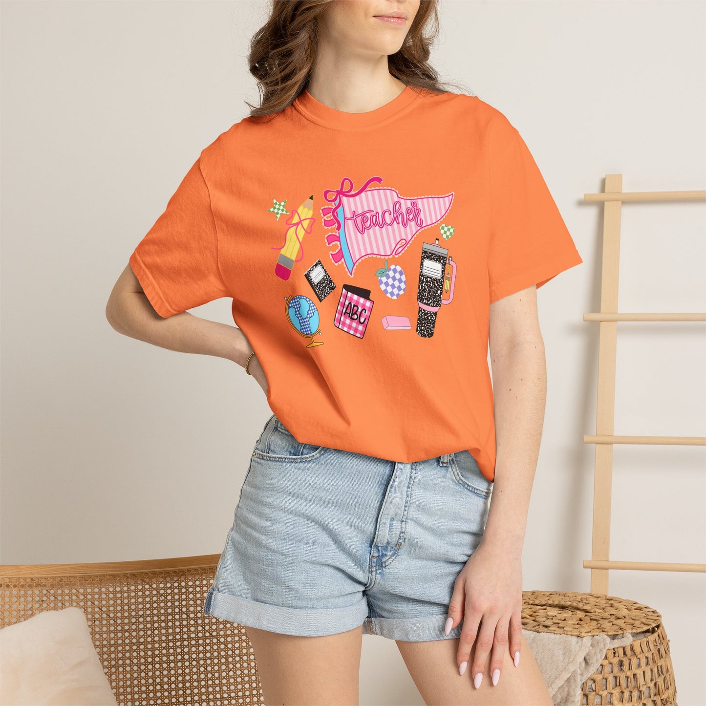 Teacher Essentials T-Shirt — Fun School Supplies Graphic