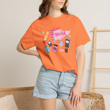 Teacher Essentials T-Shirt — Fun School Supplies Graphic