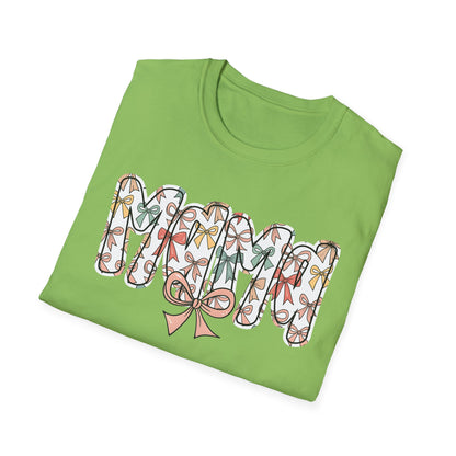 Mama Floral Typography T-Shirt — 'MAMA' Bow Graphic, Cute Mother's Day Gift