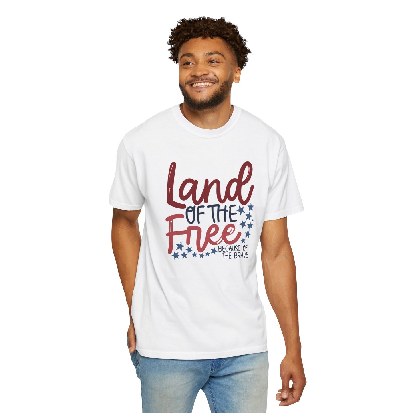 Land of the Free T-Shirt — 'Land of the Free Because of the Brave' Patriotic Tee
