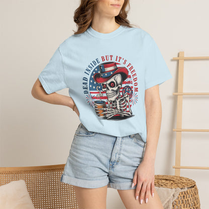 Patriotic Skeleton 'Dead Inside But It's Freedom' T-Shirt