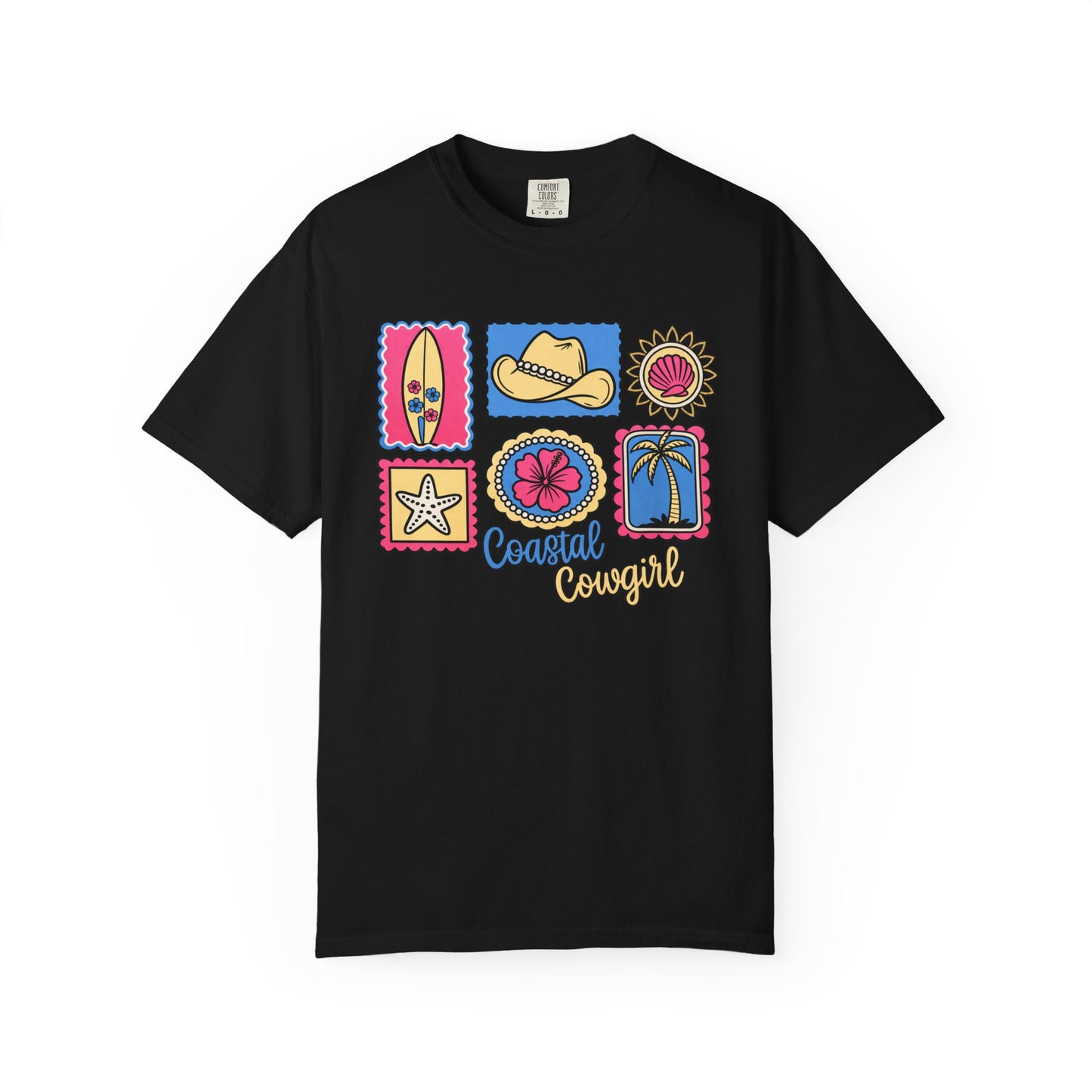 Coastal Cowgirl Graphic T-Shirt — Retro Beach Icons Tee
