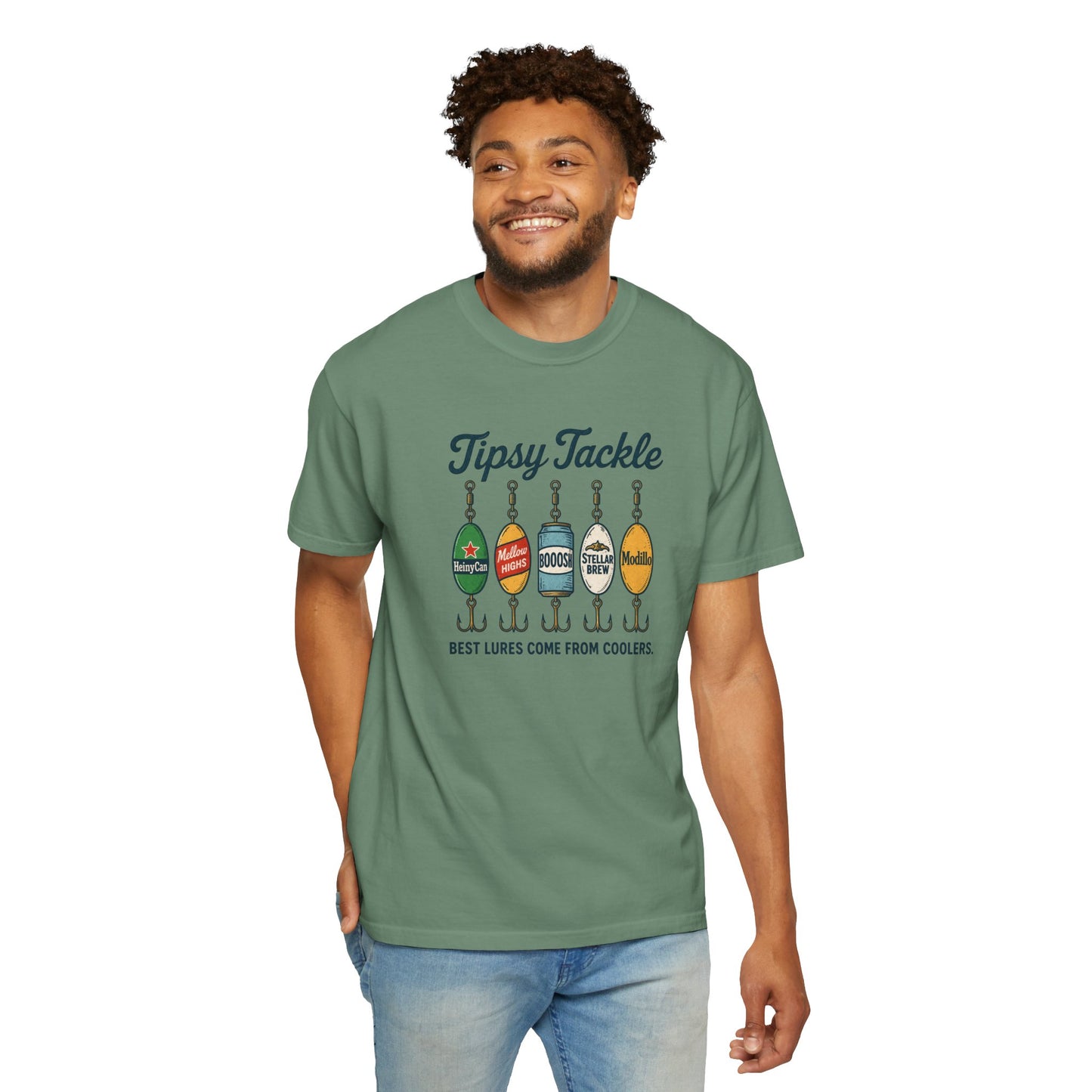 Tipsy Tackle Fishing T-Shirt — "Best Lures Come From Coolers" Graphic Tee