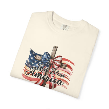 God Bless America Flag & Cross T-Shirt