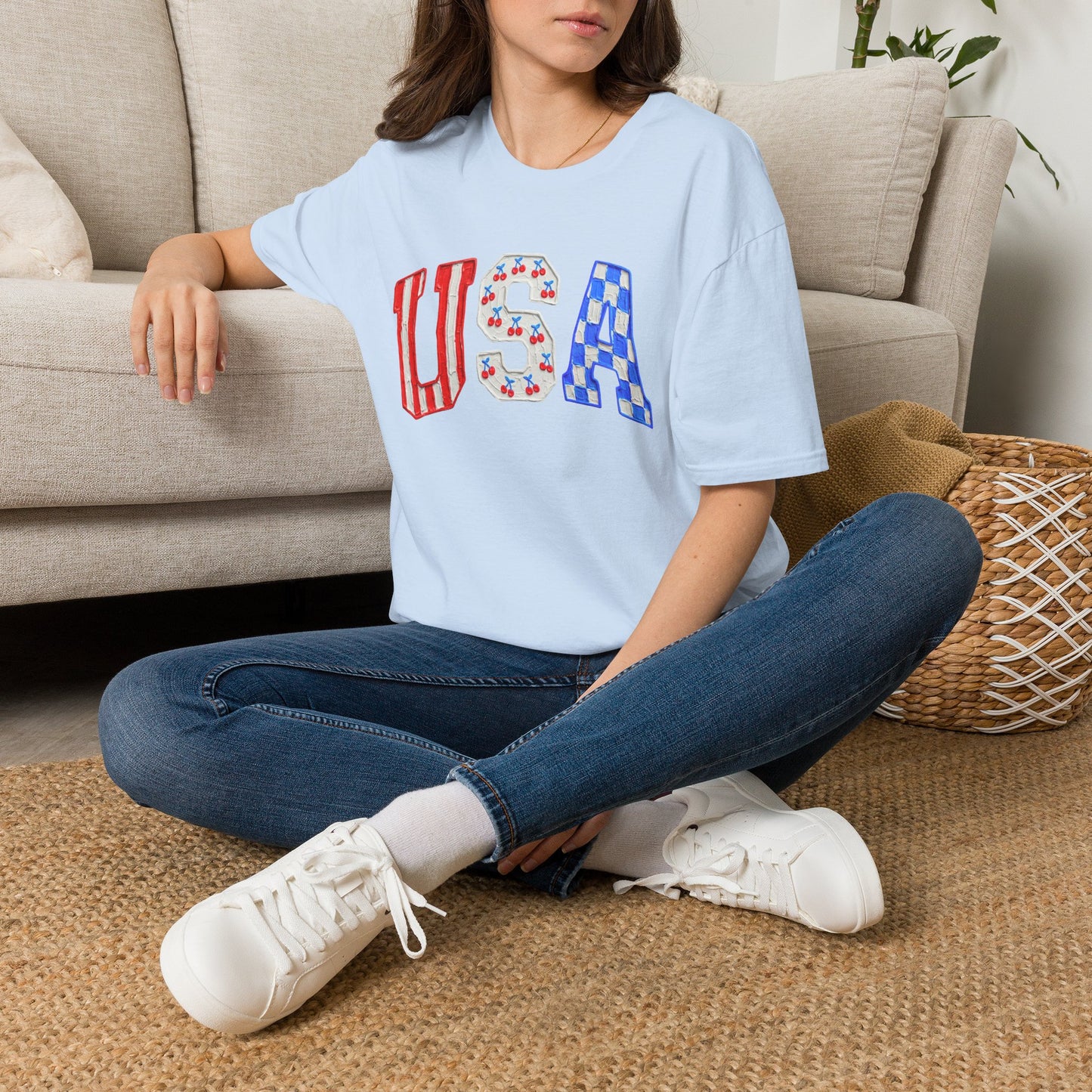 USA Graphic T-Shirt — Red White & Blue Patriotic 4th of July Tee