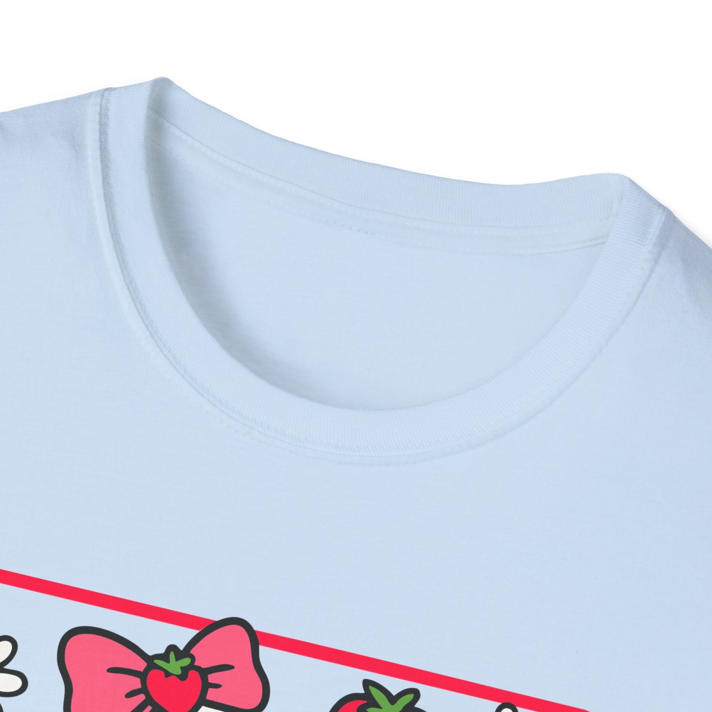 Cute Goose on Scooter T‑Shirt — Strawberry & Bow Graphic Tee
