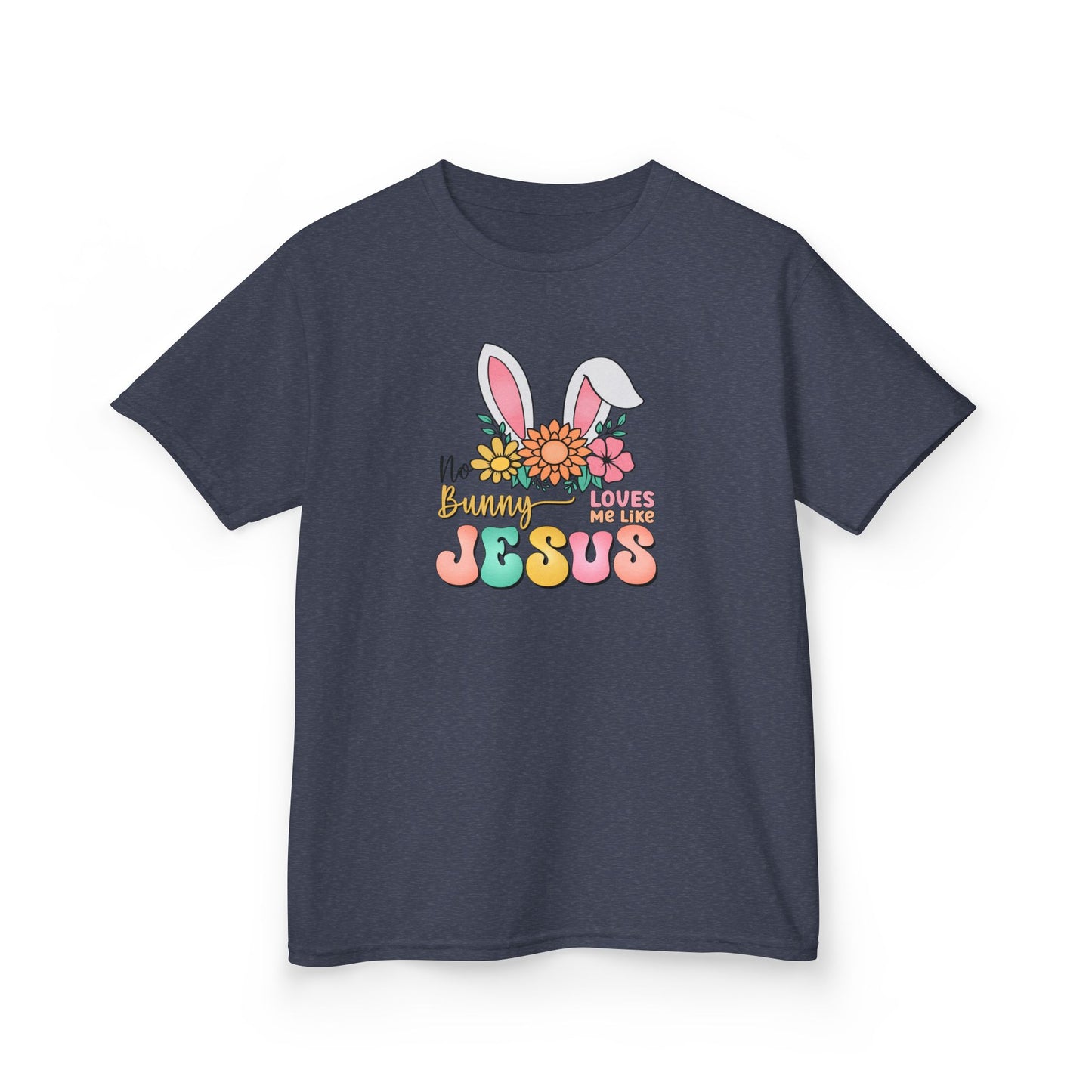 Kids Tee — "Hippie Bunny Jesus" Pastel Easter Graphic