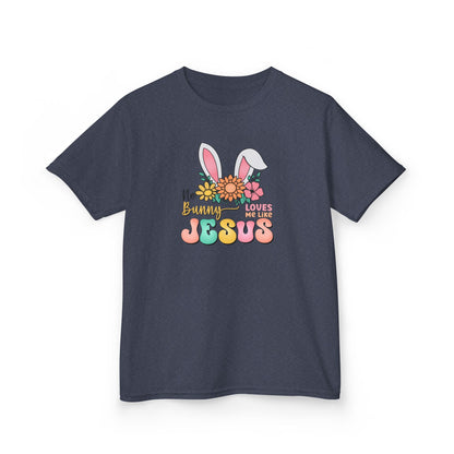 Kids Tee — "Hippie Bunny Jesus" Pastel Easter Graphic