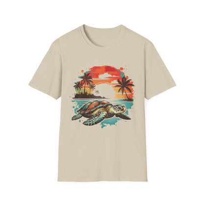 Sea Turtle Sunset T-Shirt — Tropical Beach Graphic Tee