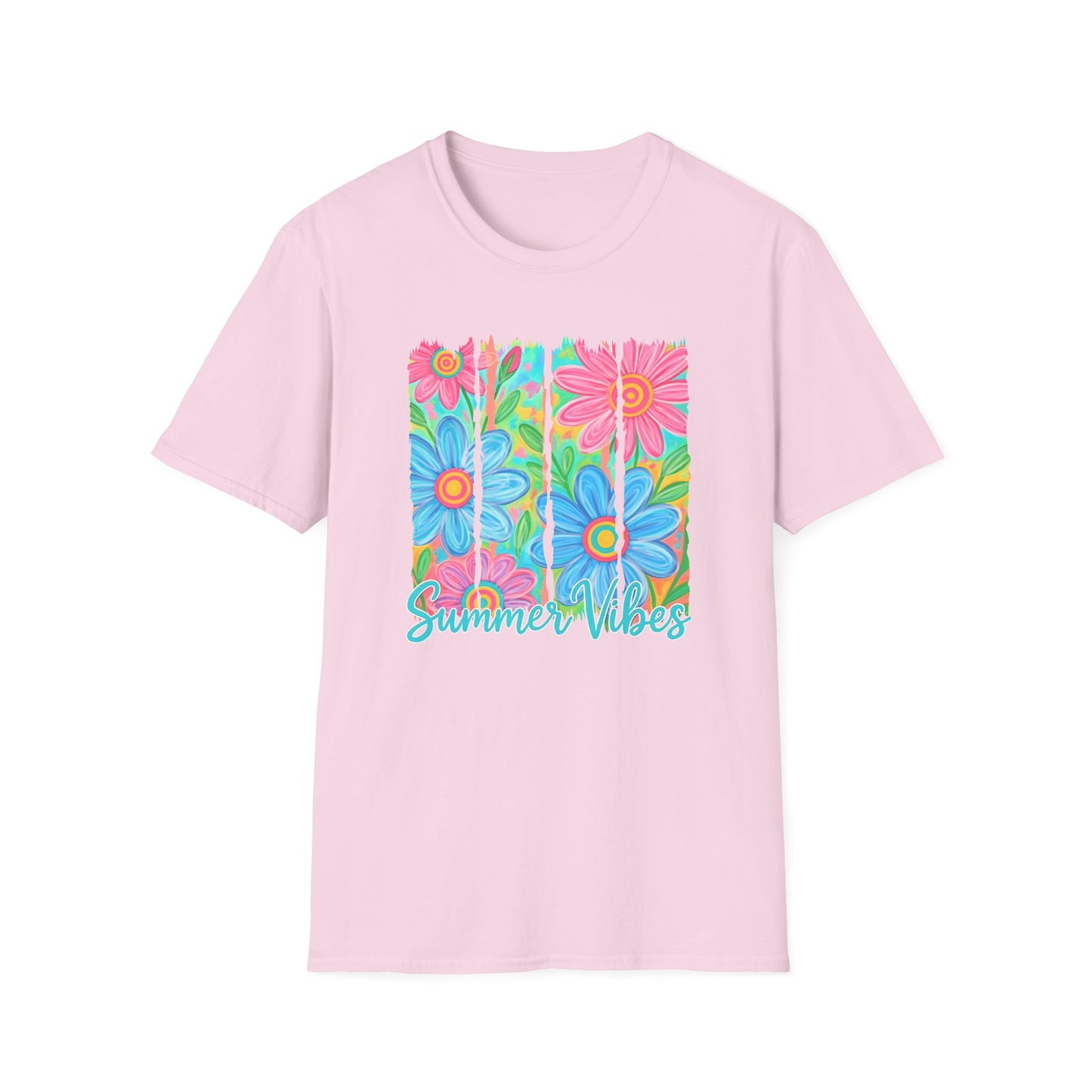 Summer vibes floral tee- Gildan softstyle