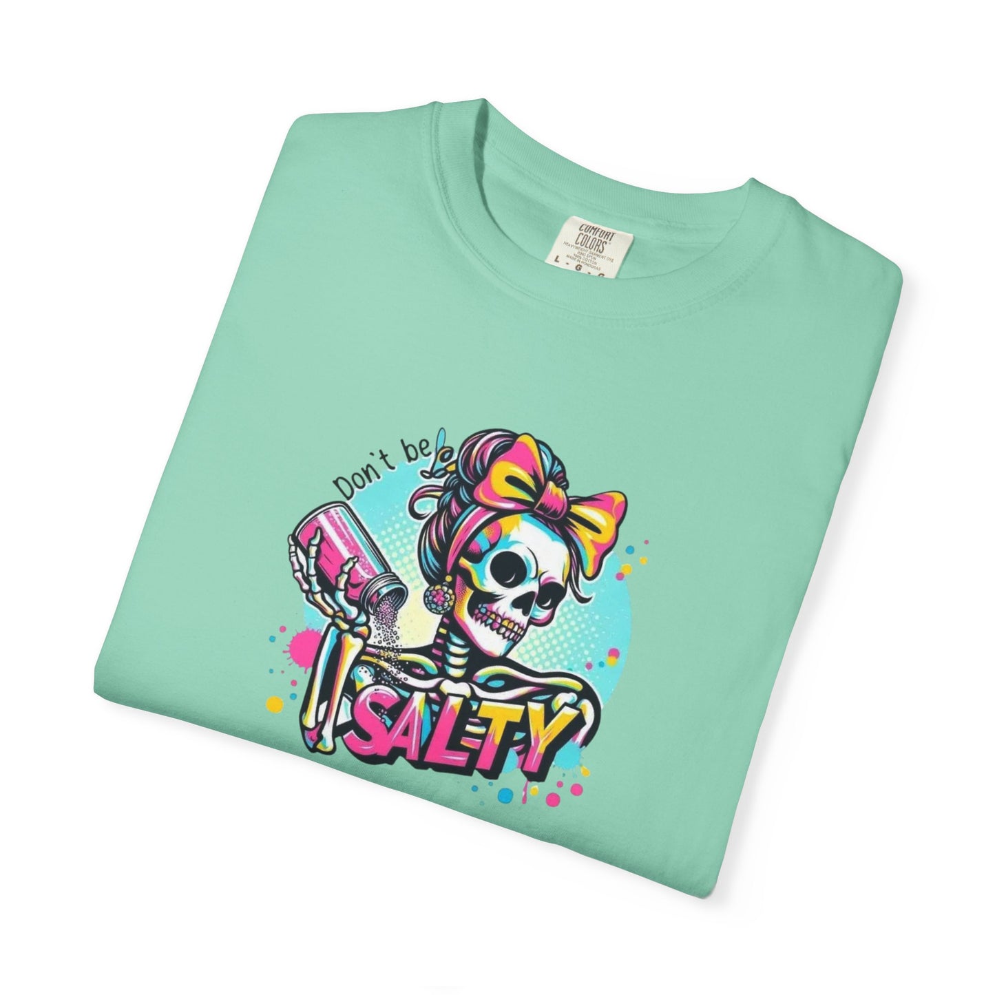 Salty Skull Graphic T-Shirt — Retro Neon Kawaii Skull Tee