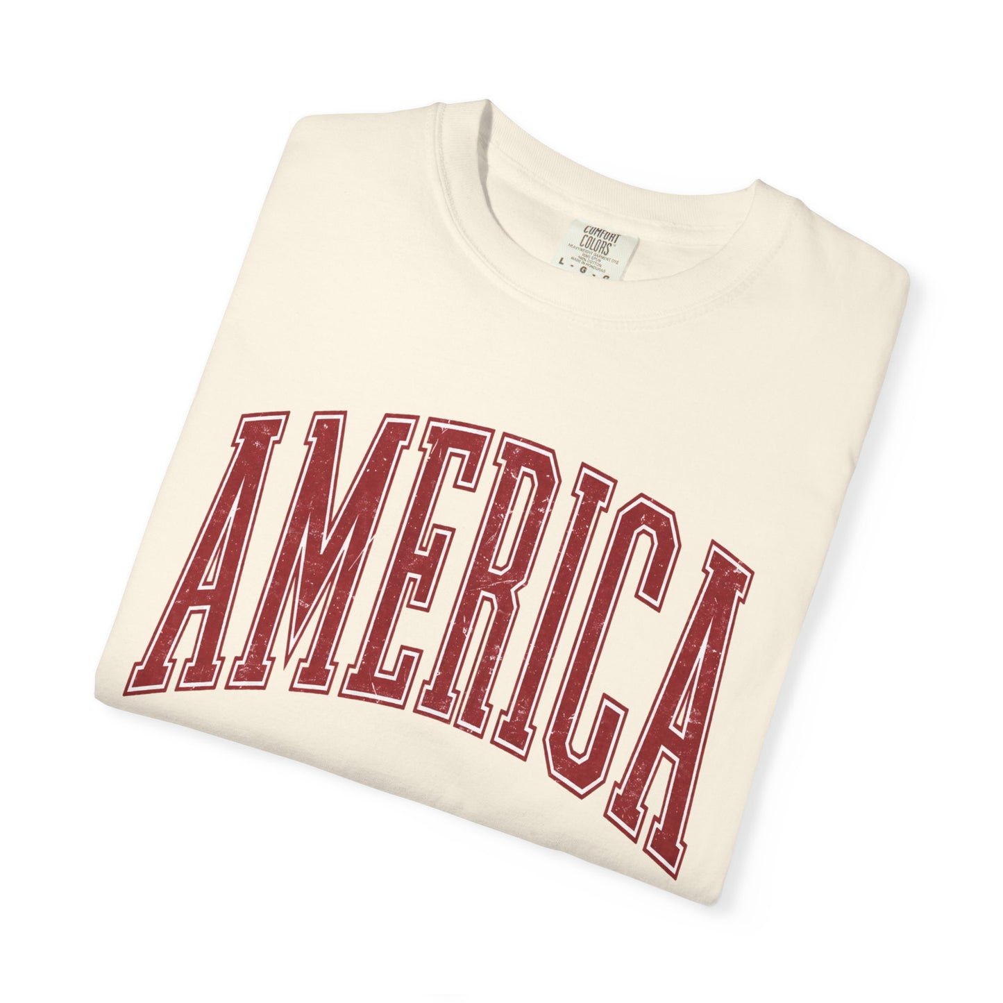 America Graphic T‑Shirt — Vintage Collegiate Patriotic Tee