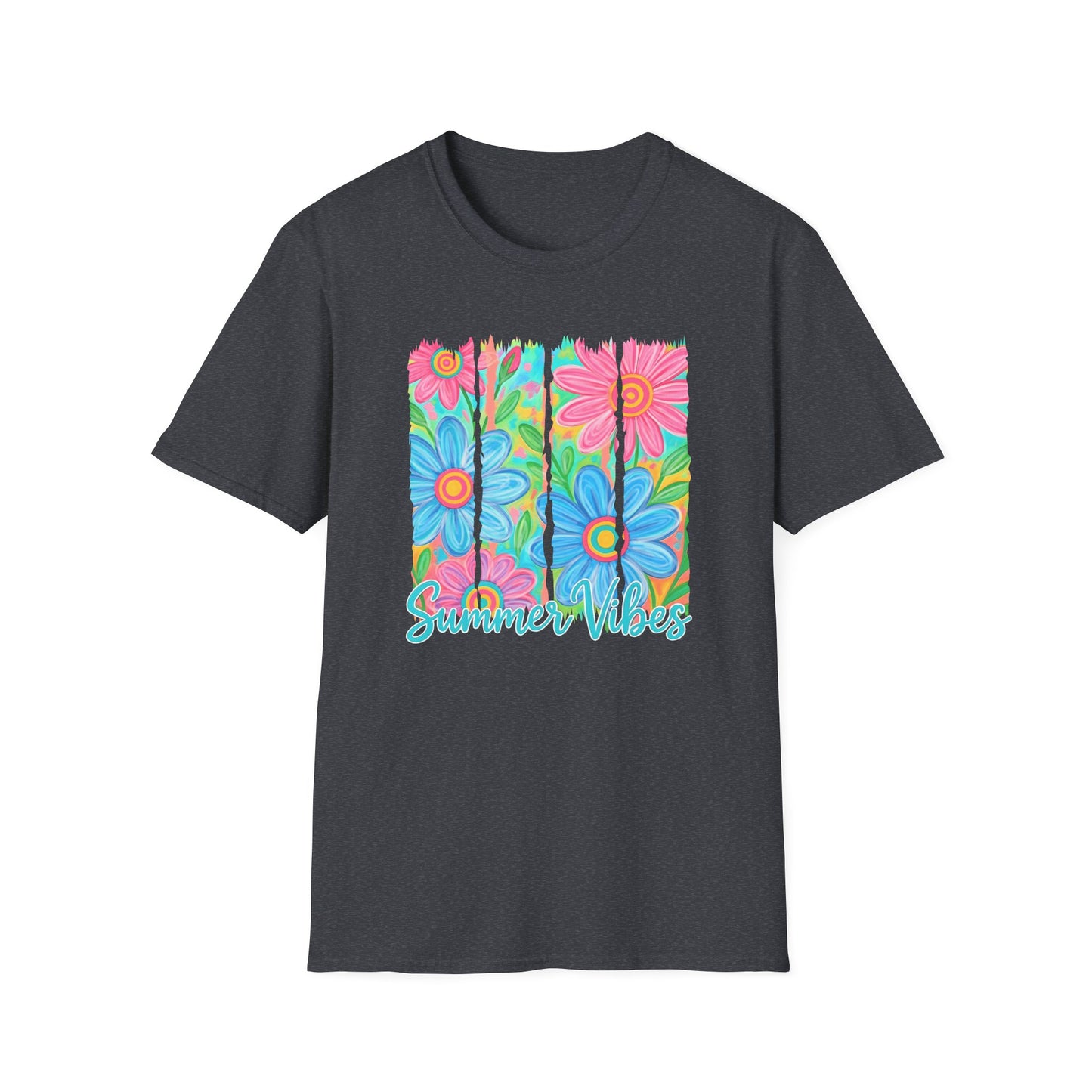 Summer vibes floral tee- Gildan softstyle