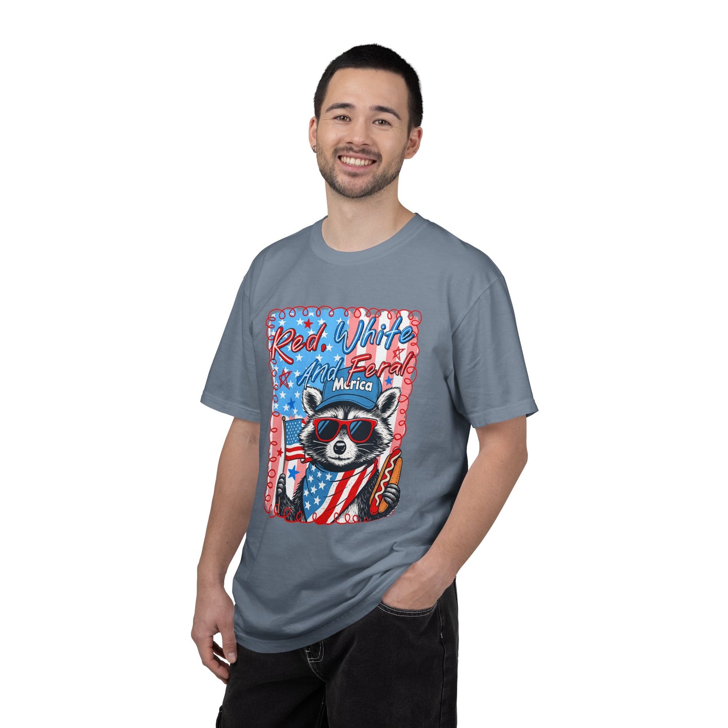 Patriotic Raccoon 'Red, White And Fear'd Merica' T-Shirt
