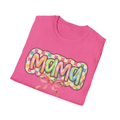 Mama Balloon Graphic Tee — Colorful Pastel Celebration Shirt for Moms